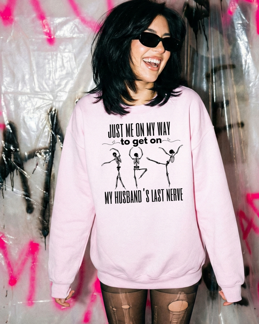 On My Husband’s Last Nerve Women’s Crewneck Sweatshirt
