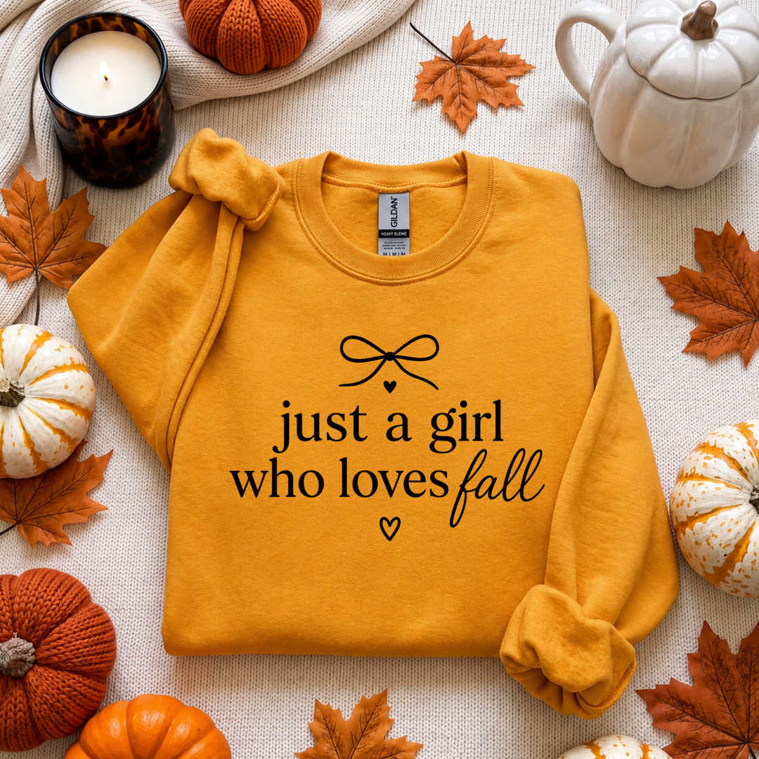 Just A Girl Who Loves Fall Women’s Crewneck Sweatshirt