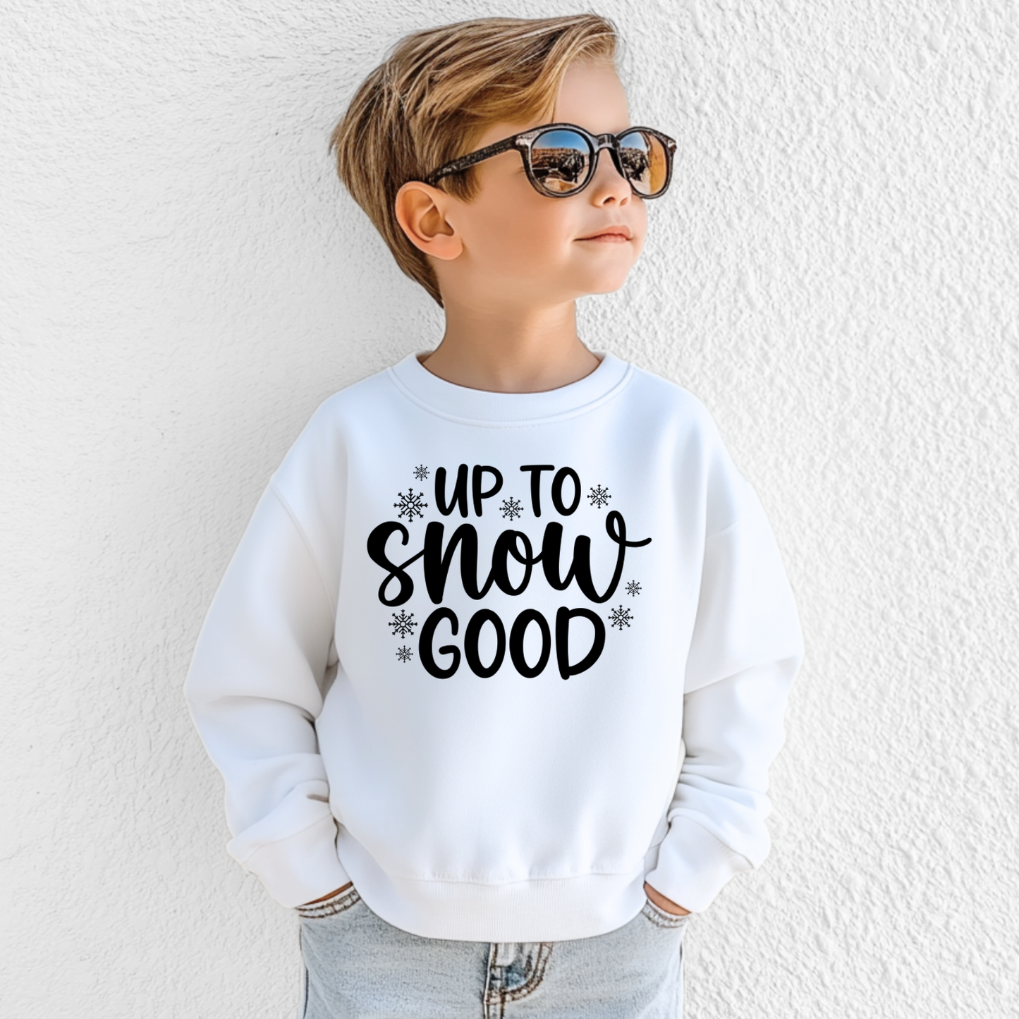 Up To Snow Good Kids Crewneck Sweatshirt