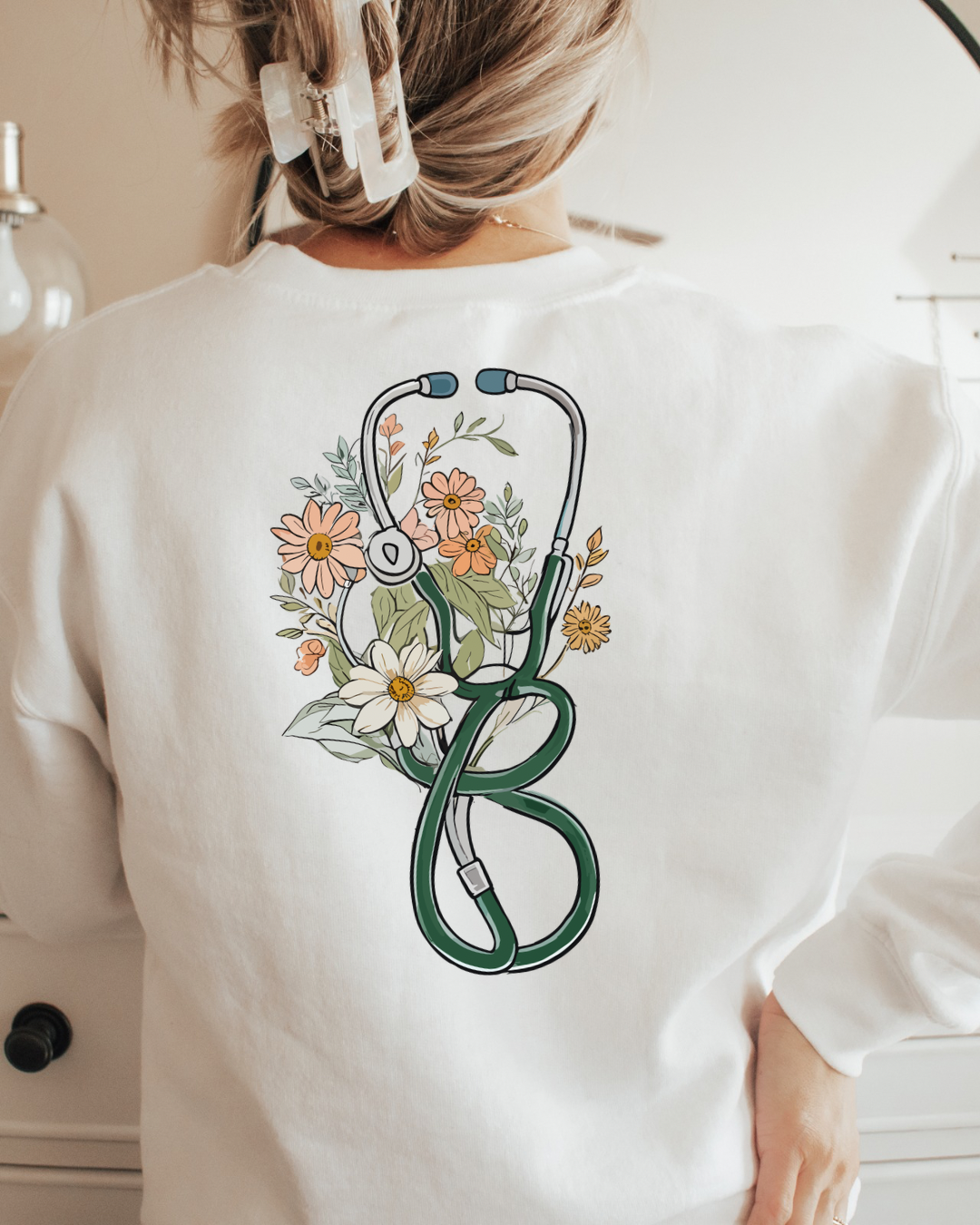 Personalized Nurse Wildflower Women’s Crewneck Sweatshirt