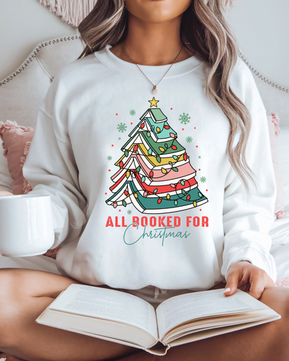All Booked For Christmas Women’s Crewneck