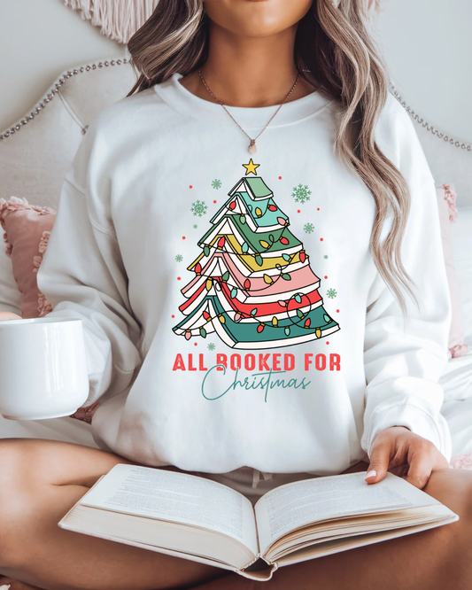 All Booked For Christmas Women’s Crewneck