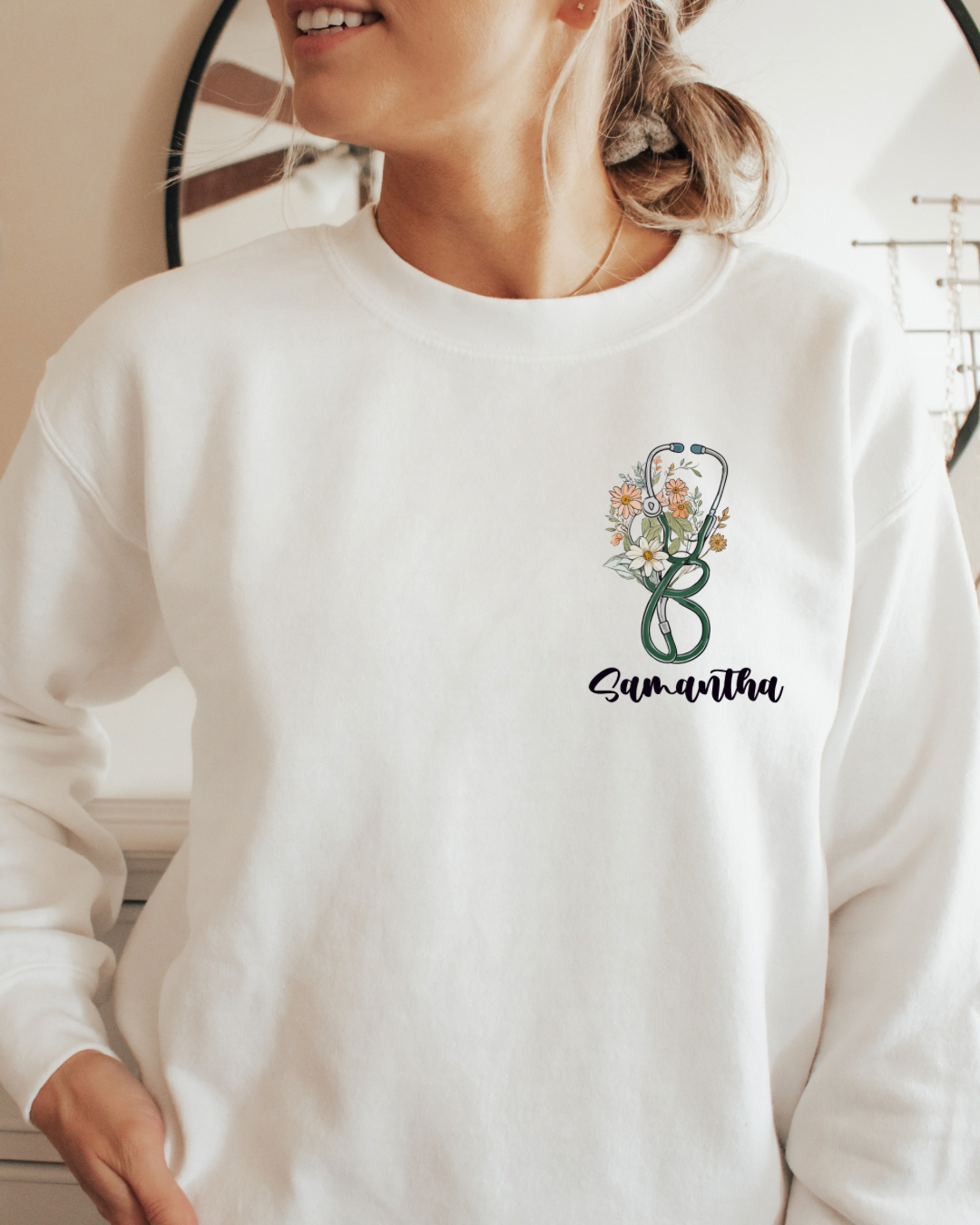 Personalized Nurse Wildflower Women’s Crewneck Sweatshirt