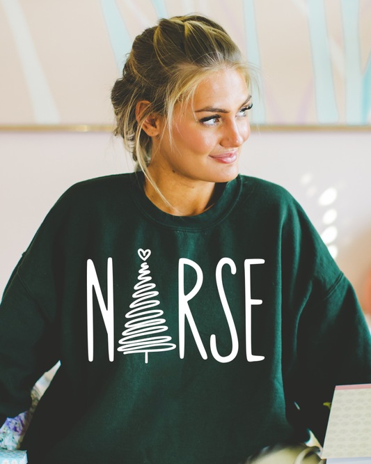 Christmas Tree Nurse Women’s Crewneck Sweatshirt