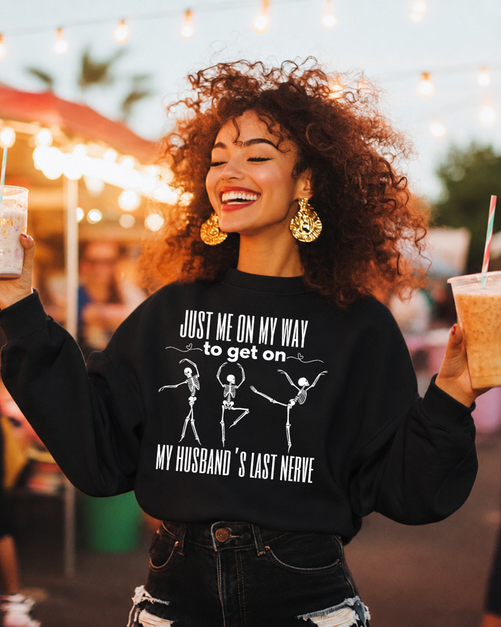On My Husband’s Last Nerve Women’s Crewneck Sweatshirt