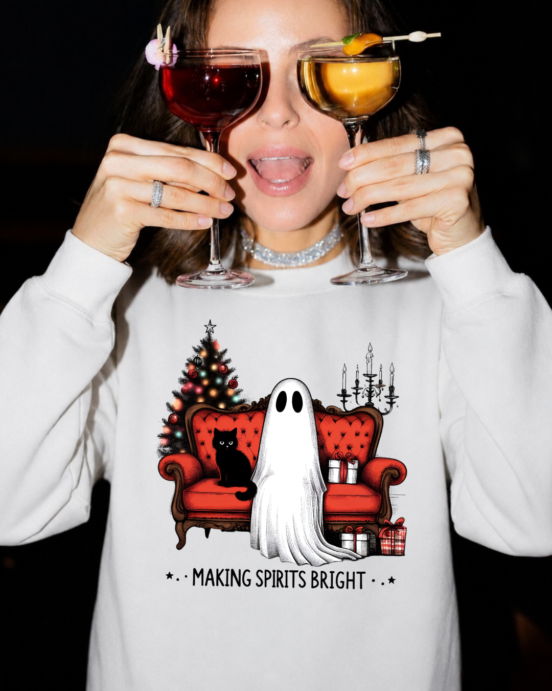 Making Spirits Bright Women’s Crewneck Sweatshirt