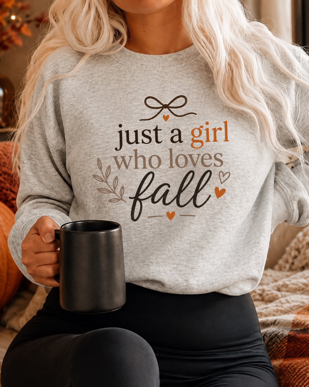 Just A Girl Who Loves Fall Women’s Crewneck Sweatshirt