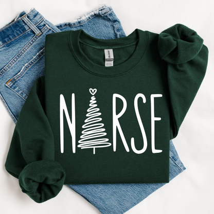 Christmas Tree Nurse Women’s Crewneck Sweatshirt