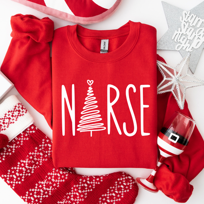Christmas Tree Nurse Women’s Crewneck Sweatshirt