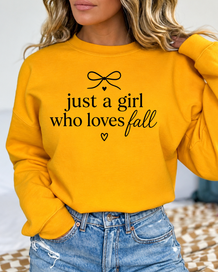 Just A Girl Who Loves Fall Women’s Crewneck Sweatshirt
