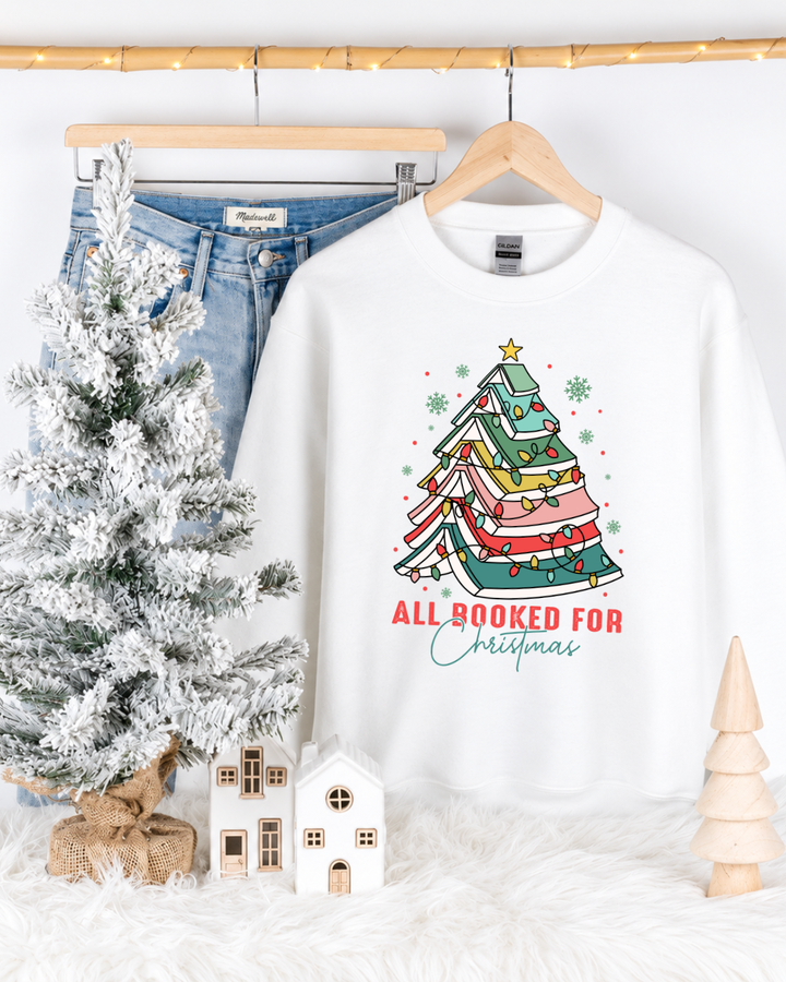 All Booked For Christmas Women’s Crewneck