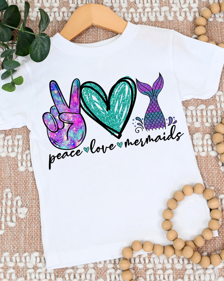 Peace, Love, Mermaids Toddler &amp; Kids Tee-Shirt