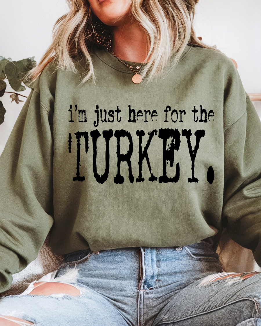 I’m Just Here For The Turkey Women’s Crewneck Sweatshirt