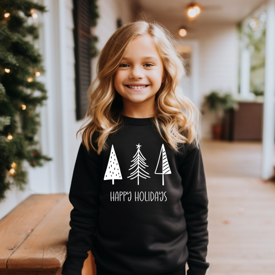 Happy Holidays Kids Crewneck Sweatshirt