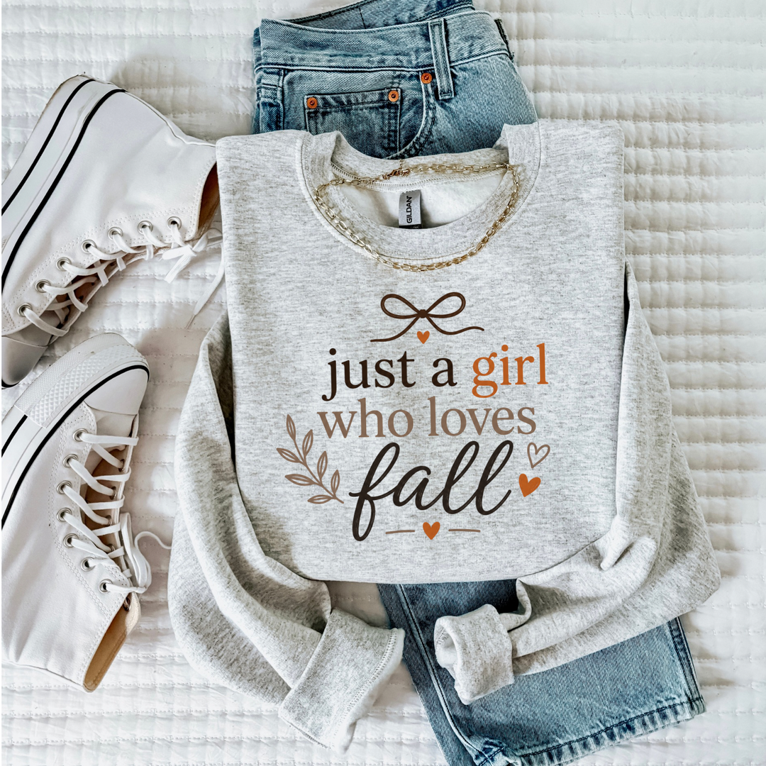 Just A Girl Who Loves Fall Women’s Crewneck Sweatshirt