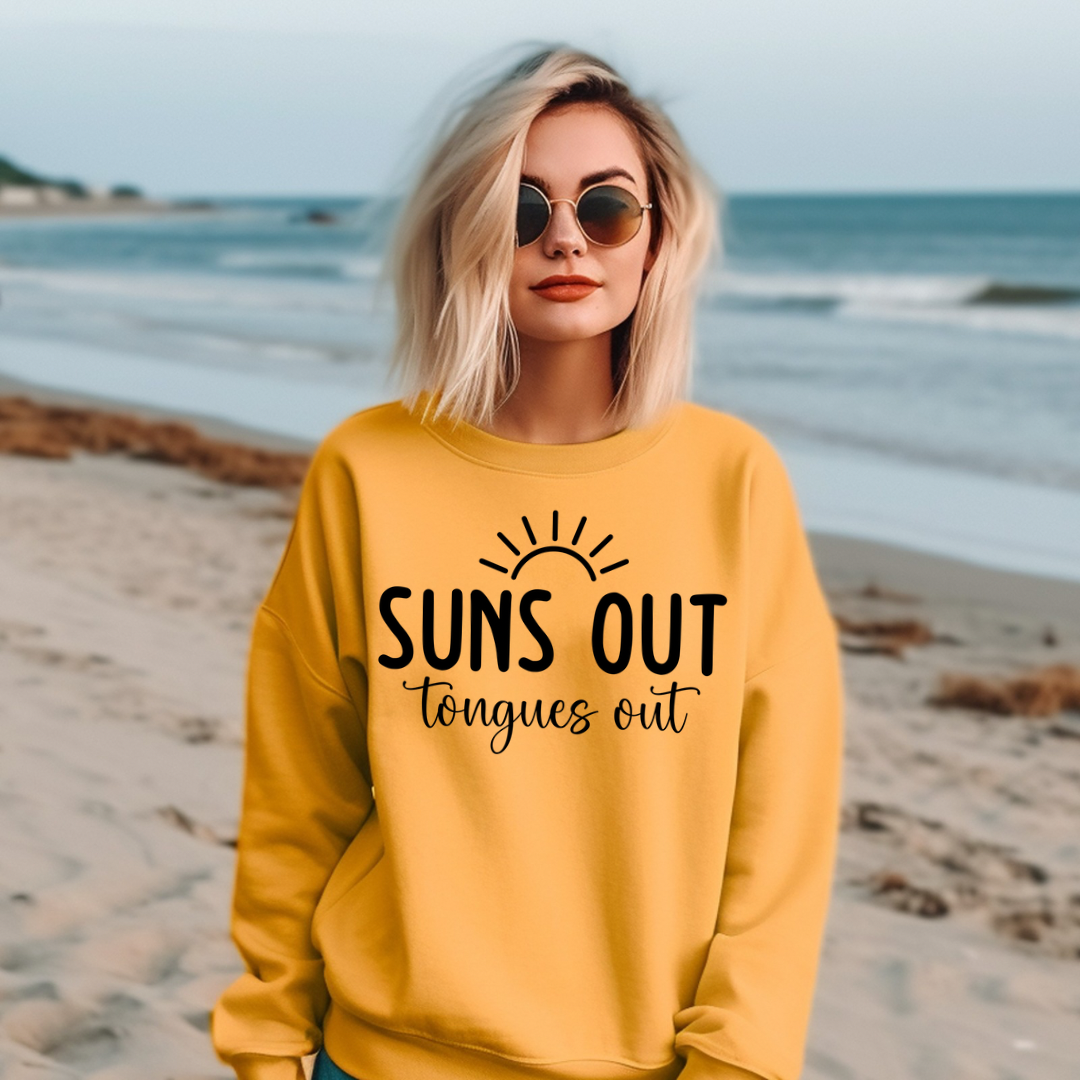 Suns Out Tongues Out Crewneck Sweatshirt