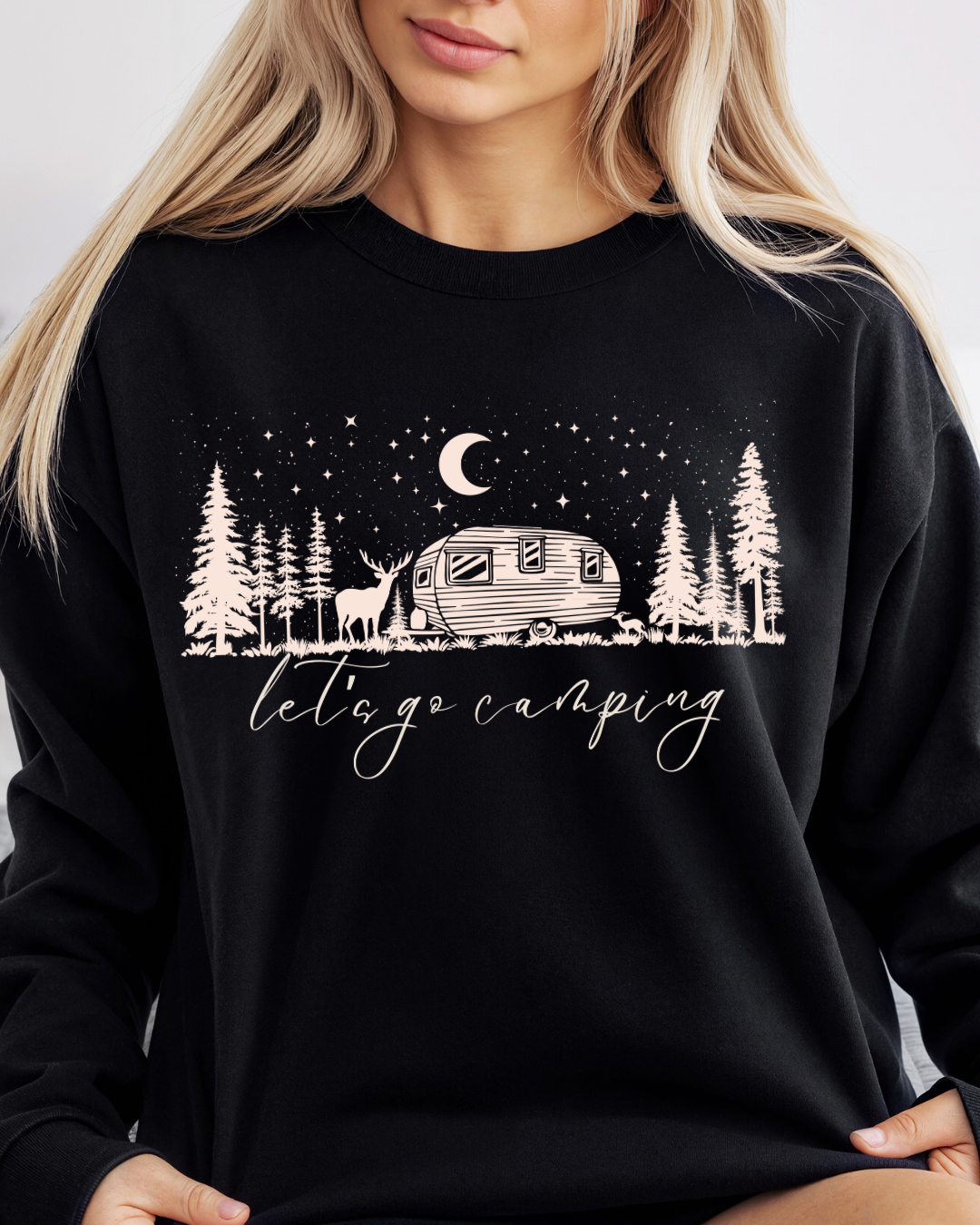 Let’s Go Camping Women’s Crewneck Sweatshirt
