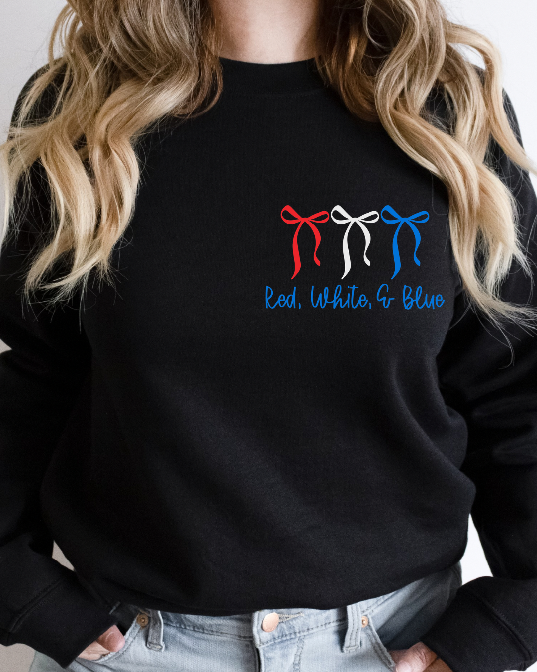 Red, White and Bows Women’s Crewneck Sweatshirt