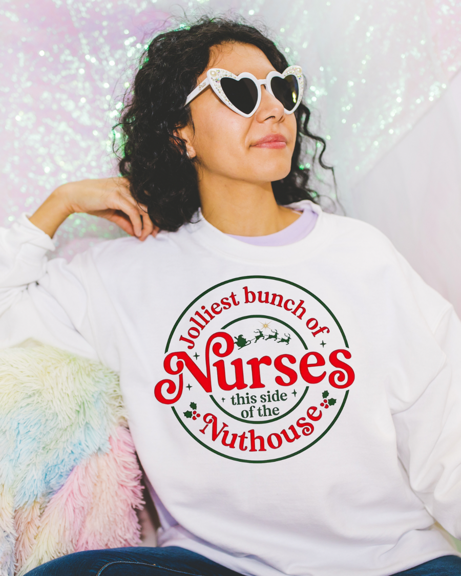 Jolliest Bunch Of Nurses Women’s Crewneck Sweatshirt
