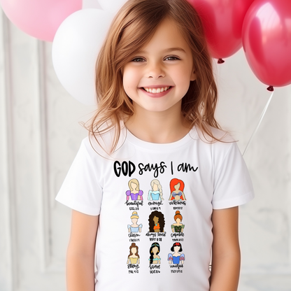 God Says I Am Toddler & Kids Tee-Shirt