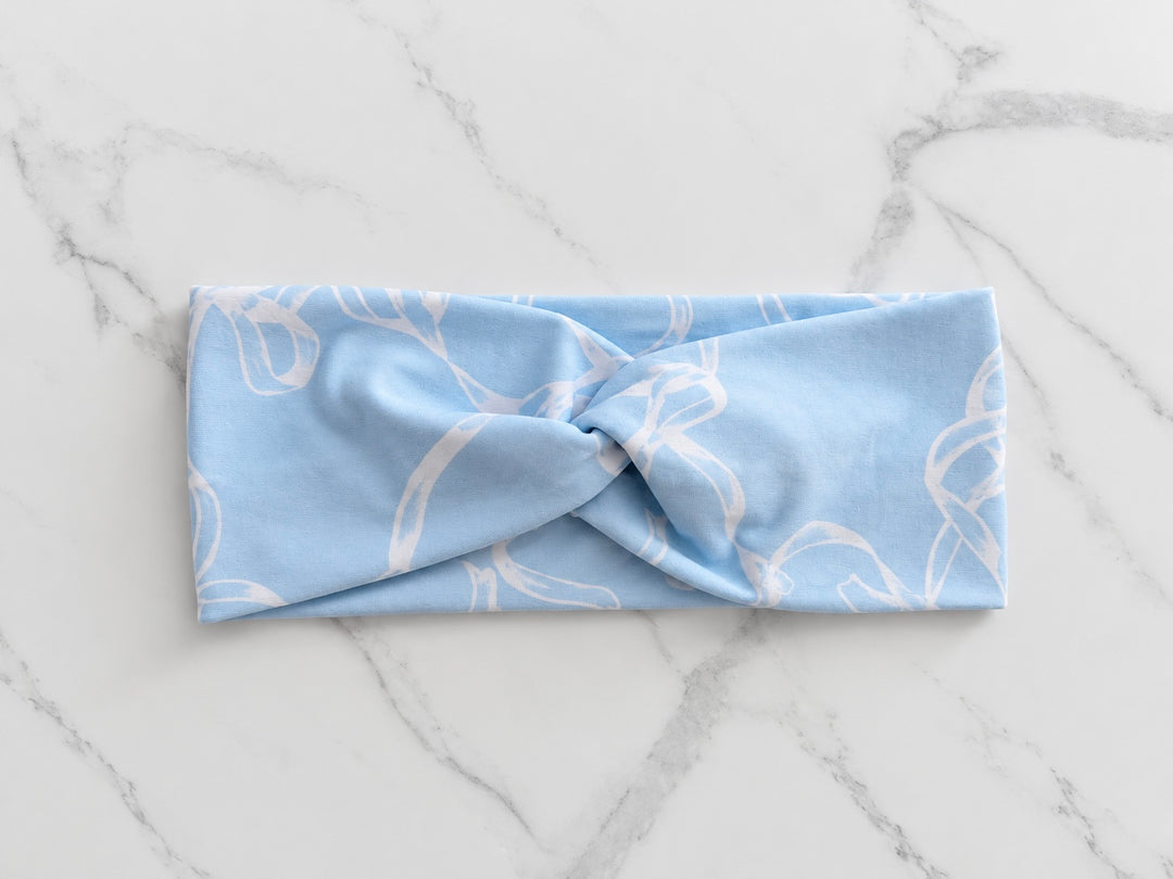 Blue Bow Babe Headband