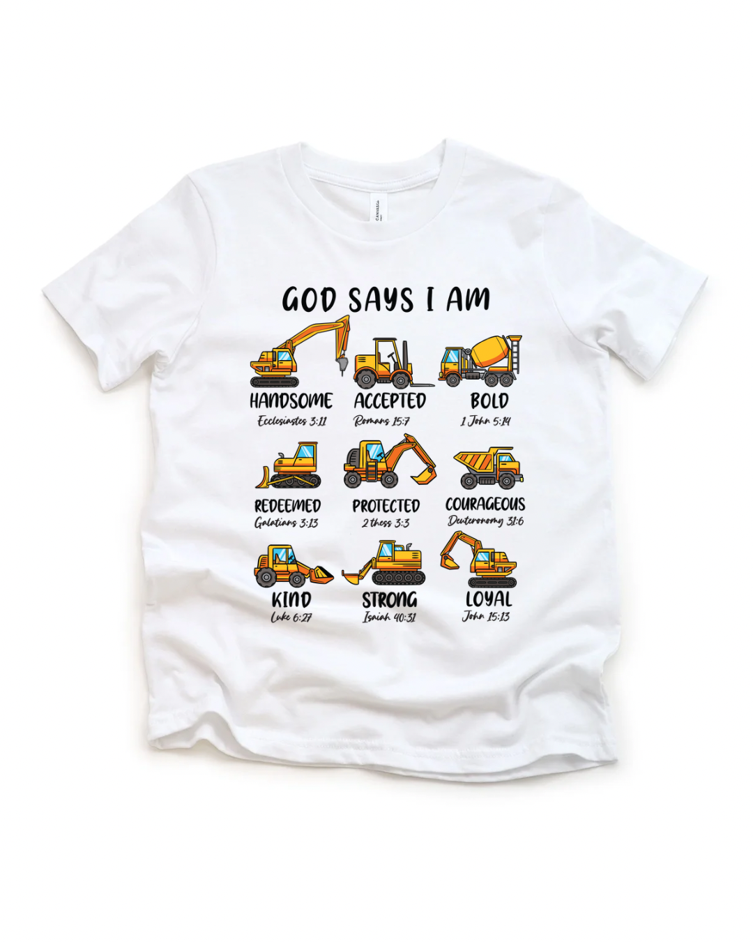 God Says I Am (Construction) Toddler &amp; Kids Tee-Shirt