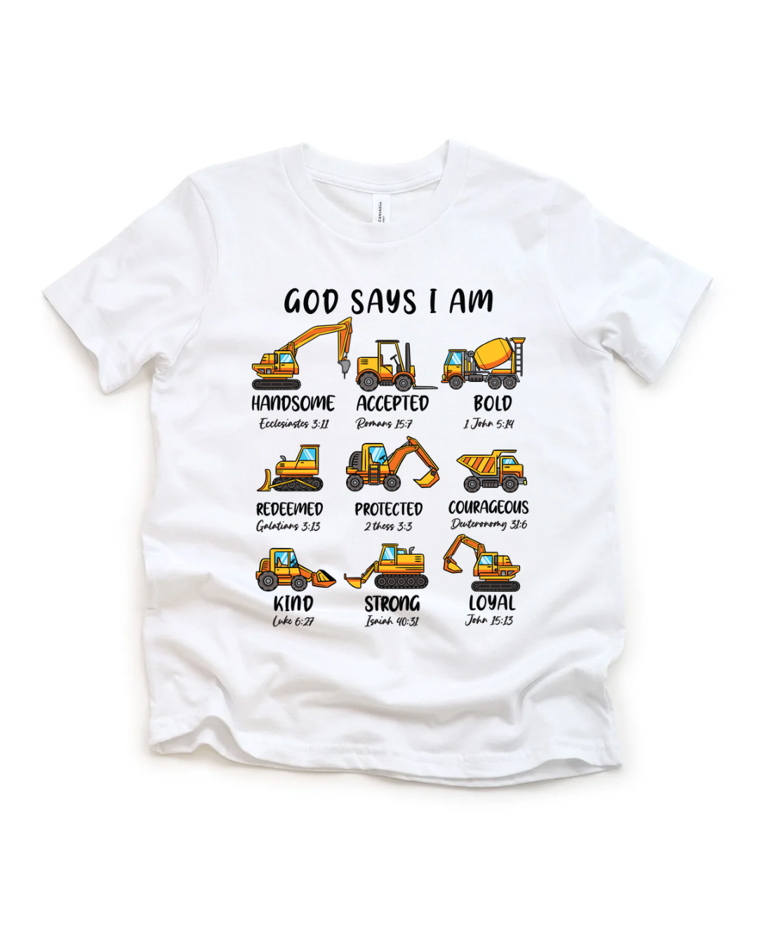 God Says I Am (Construction) Toddler & Kids Tee-Shirt