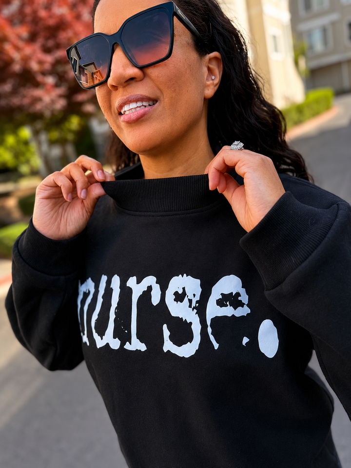 Nurse Women’s Graphic Mockneck Sweatshirt