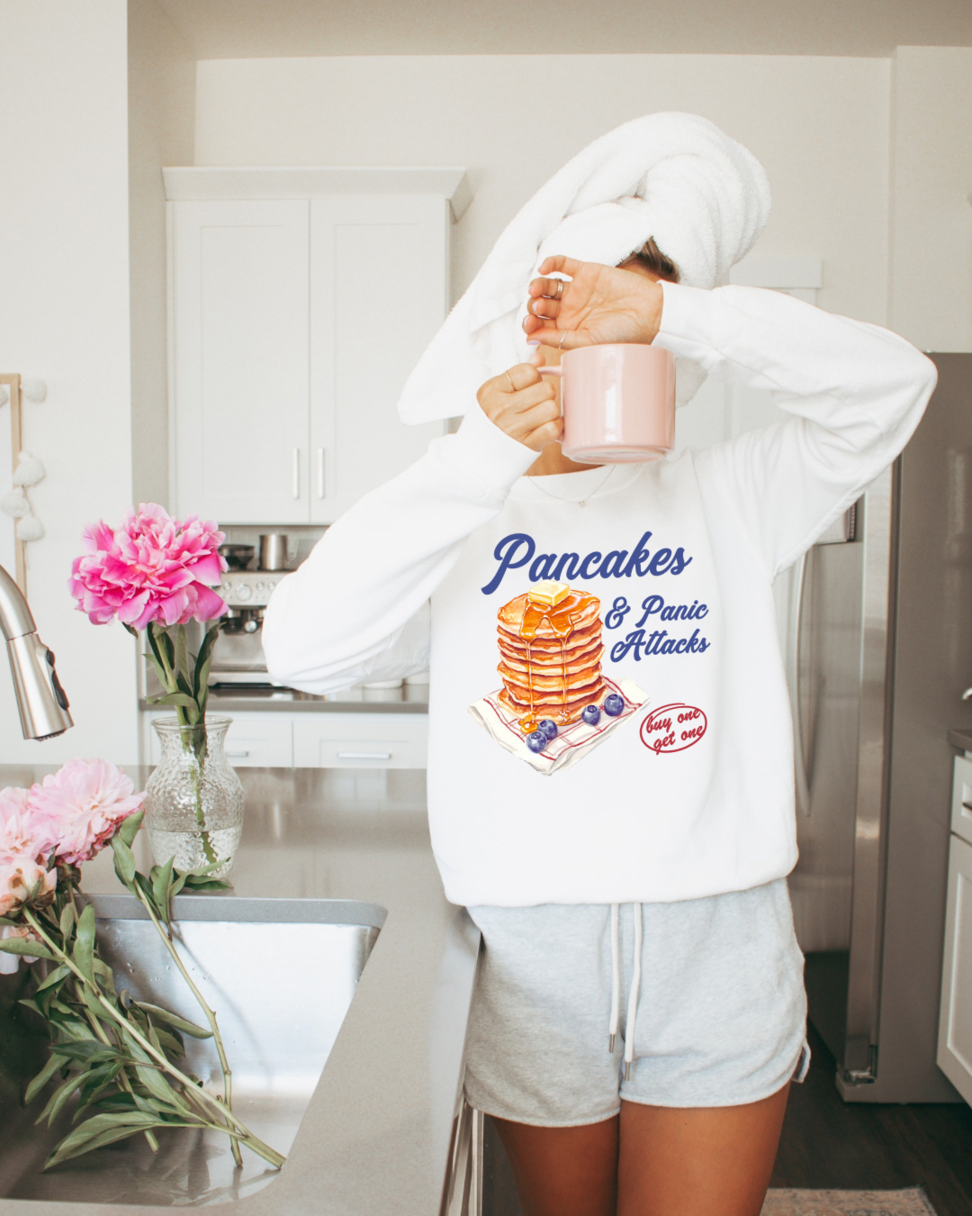 Pancakes And Panic Attacks Women’s Crewneck