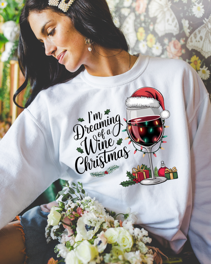 I’m Dreaming Of A Wine Christmas Women’s Crewneck Sweatshirt