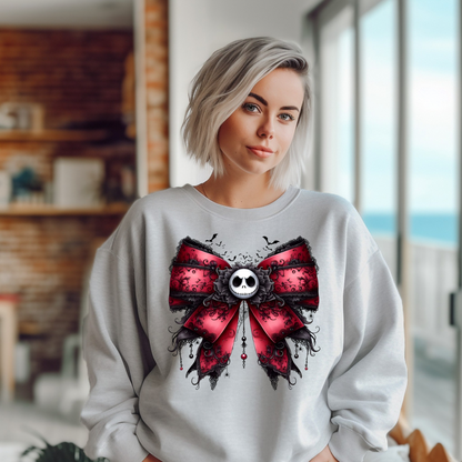 Nightmare Before Christmas Crimson Bow Crewneck Sweatshirt