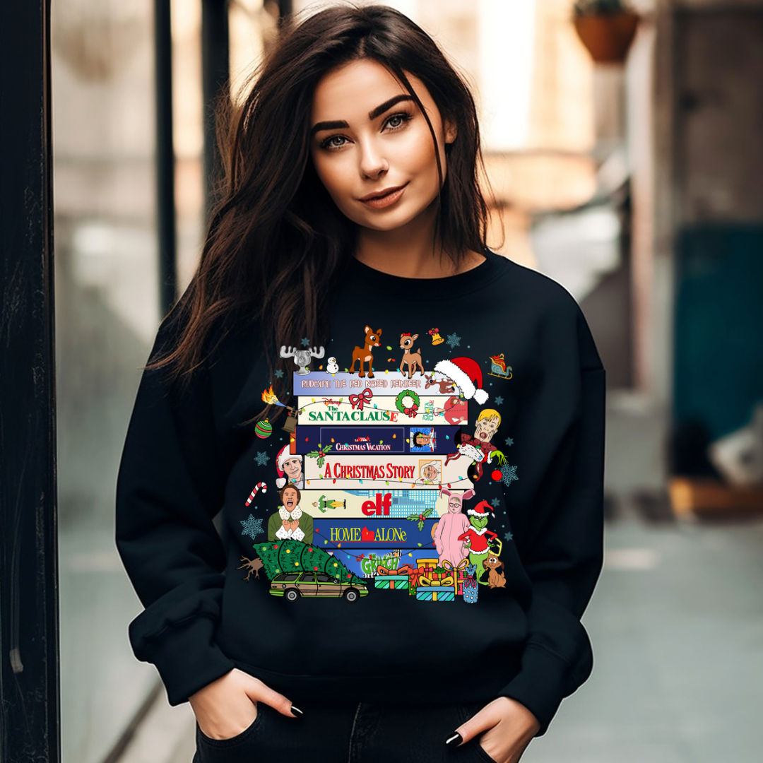 Christmas VHS Movies Crewneck Sweatshirt