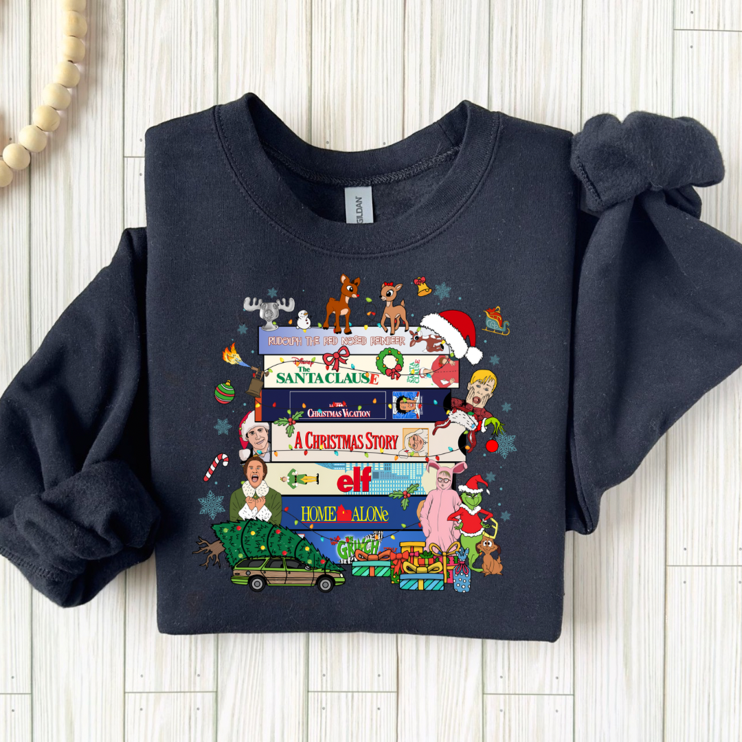 Christmas VHS Movies Crewneck Sweatshirt