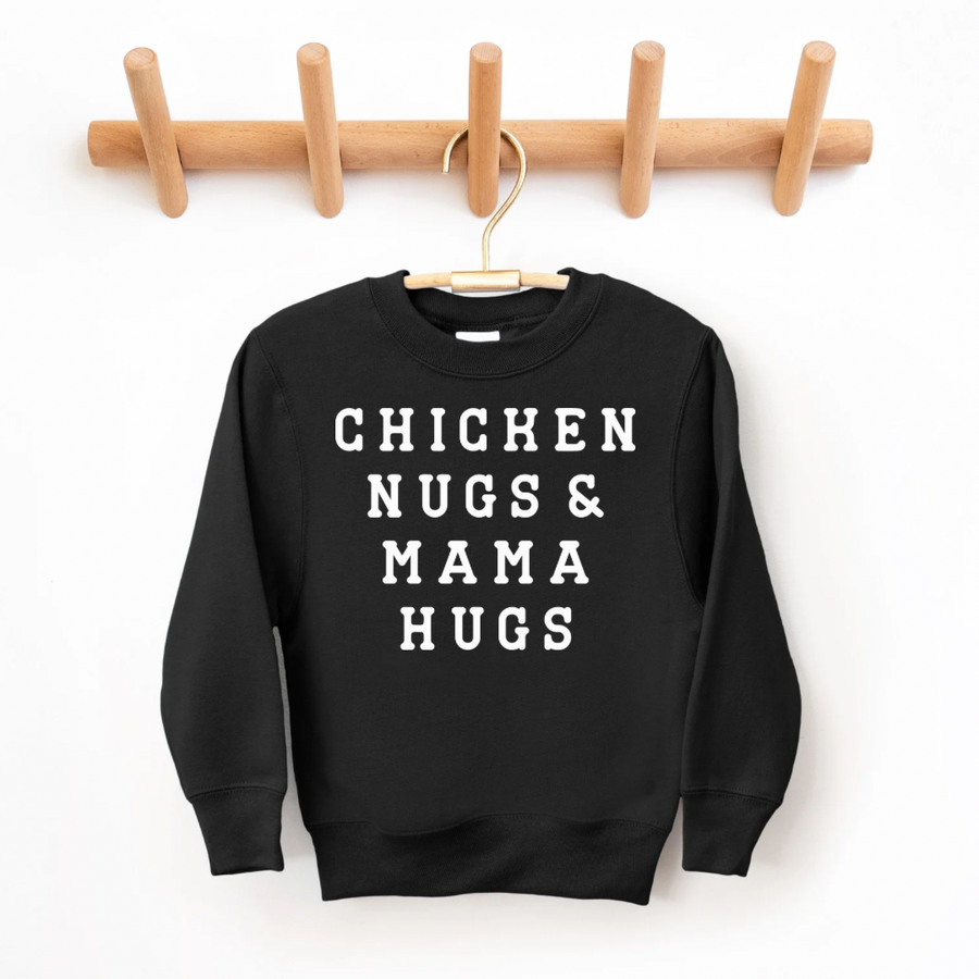 Chicken Nugs & Mama Hugs Kids Crewneck Sweatshirt