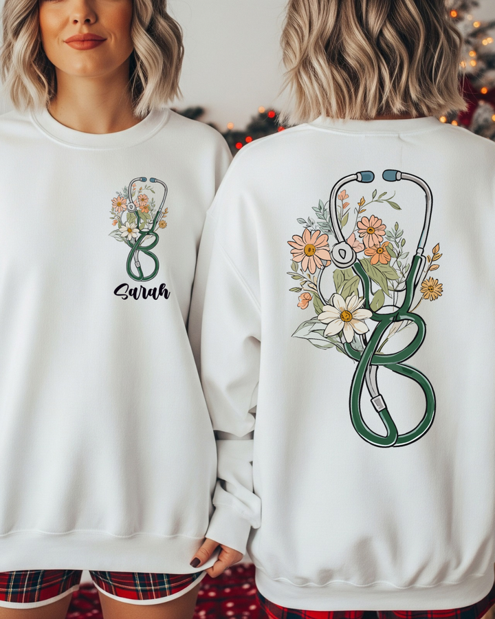 Personalized Nurse Wildflower Women’s Crewneck Sweatshirt