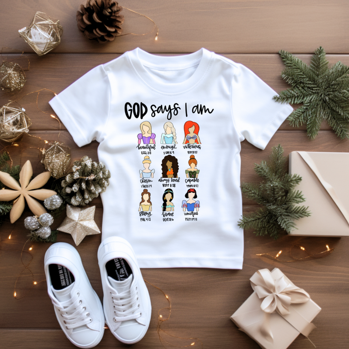 God Says I Am Toddler &amp; Kids Tee-Shirt