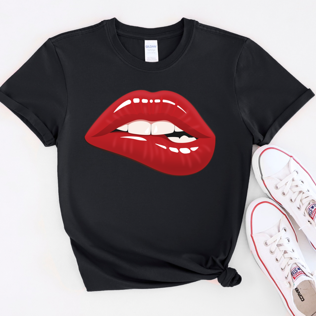 Red Lip Bite Tee-Shirt