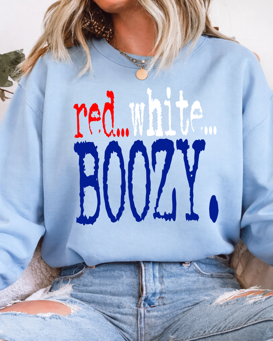 Red, White, Boozy Women’s Crewneck Sweatshirt