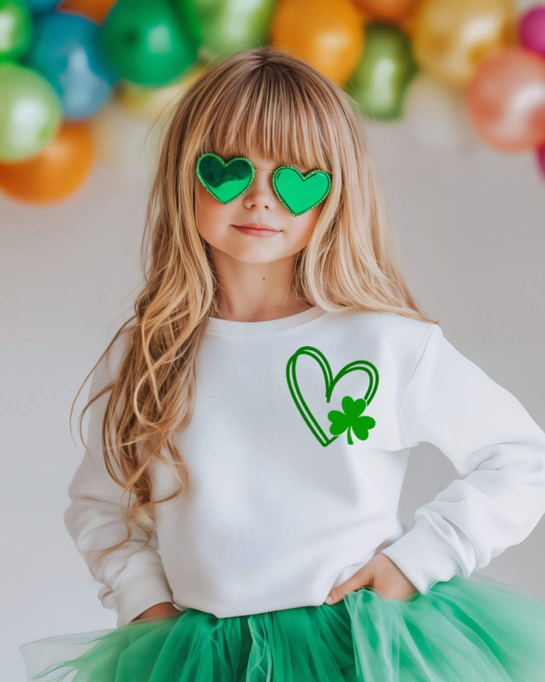 Shamrock Sweetheart Kids Crewneck