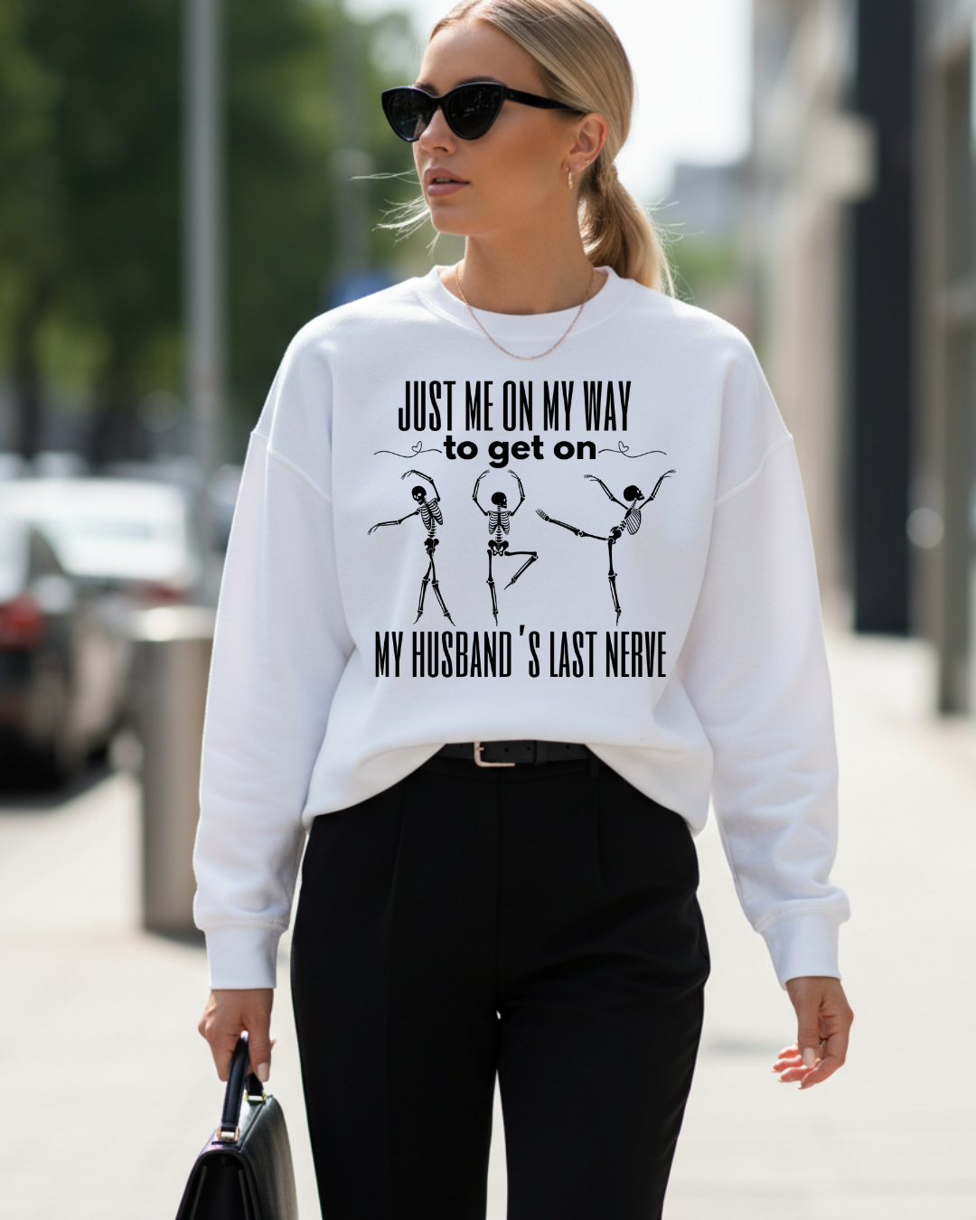 On My Husband’s Last Nerve Women’s Crewneck Sweatshirt