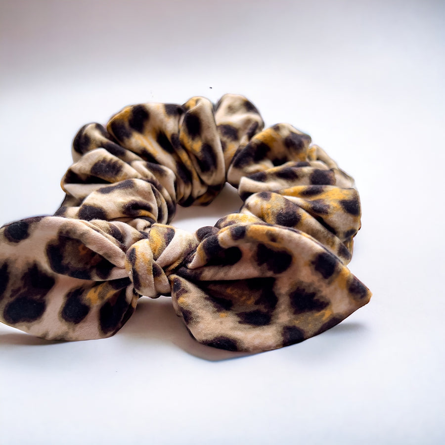 Leopard Bow Scrunchie