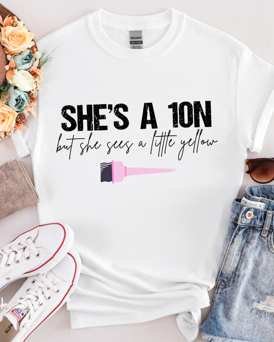 She’s A 10N But She Sees A Little Yellow Women’s Tee-Shirt