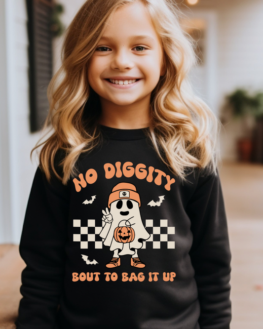 No Diggity, Bout To Bag It Up Youth Crewneck