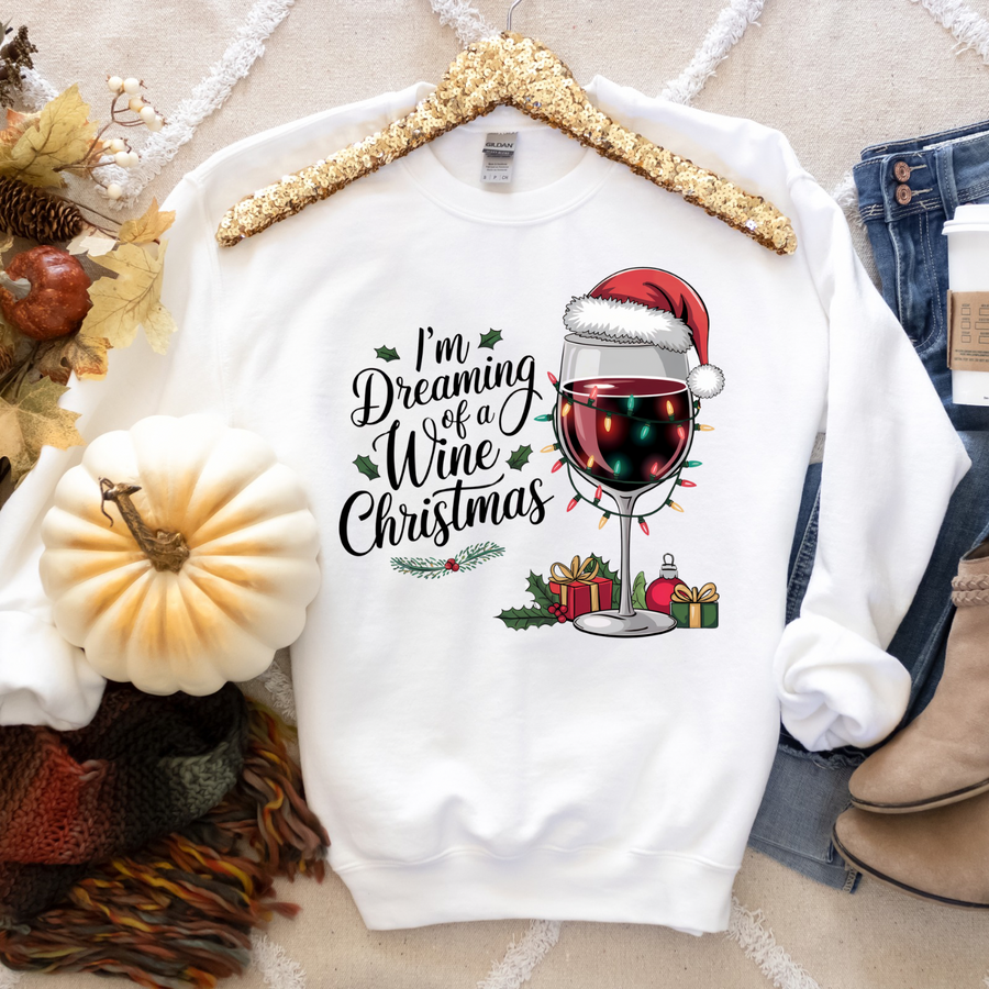 I’m Dreaming Of A Wine Christmas Women’s Crewneck Sweatshirt