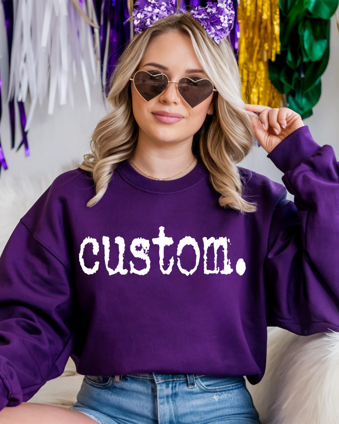 CUSTOM Typography Women’s Crewneck Sweatshirt