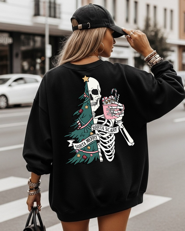 Sorta Merry, Sorta Scary Women’s Crewneck