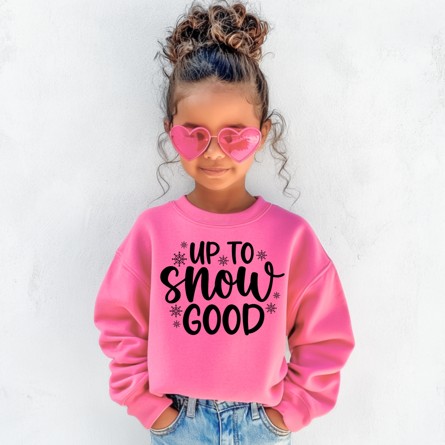 Up To Snow Good Kids Crewneck Sweatshirt