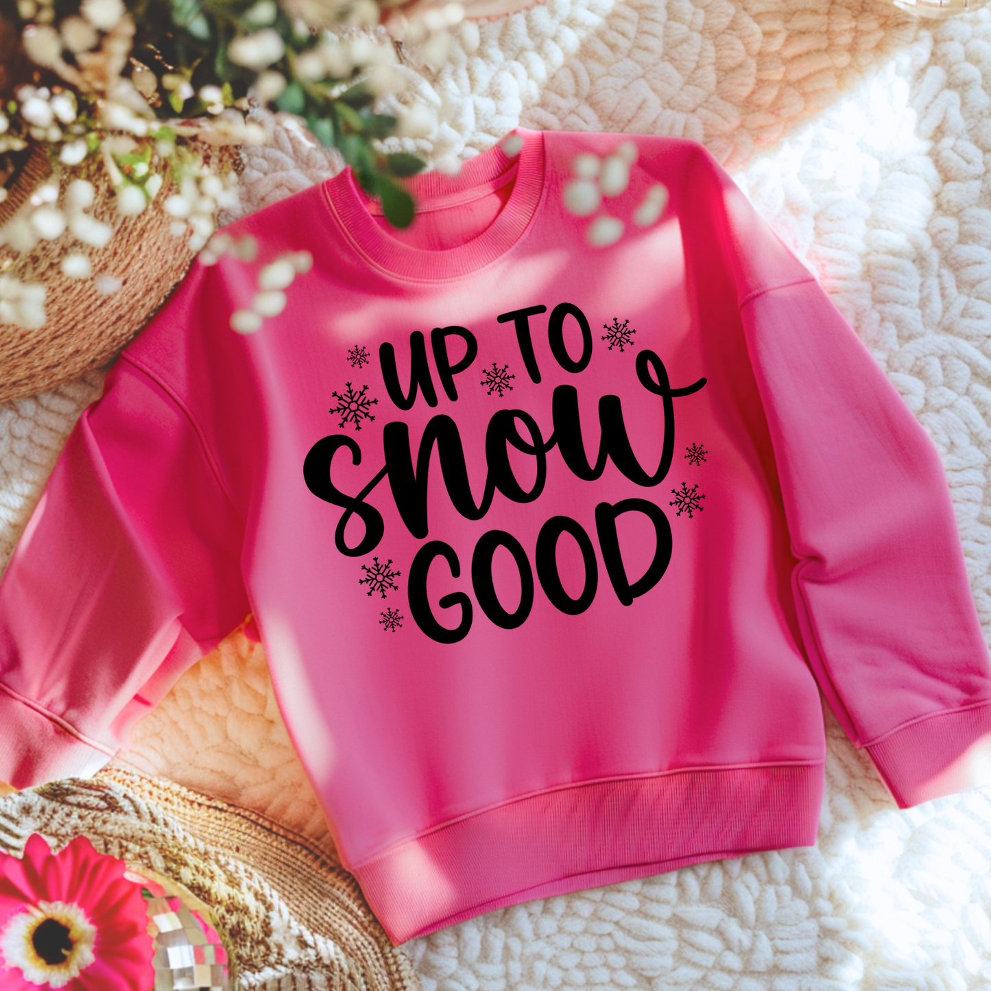 Up To Snow Good Kids Crewneck Sweatshirt