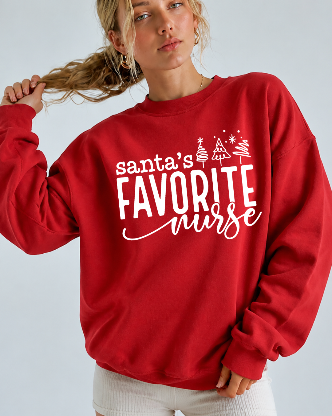 Santa’s Favorite Nurse Women’s Crewneck