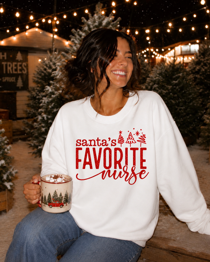 Santa’s Favorite Nurse Women’s Crewneck